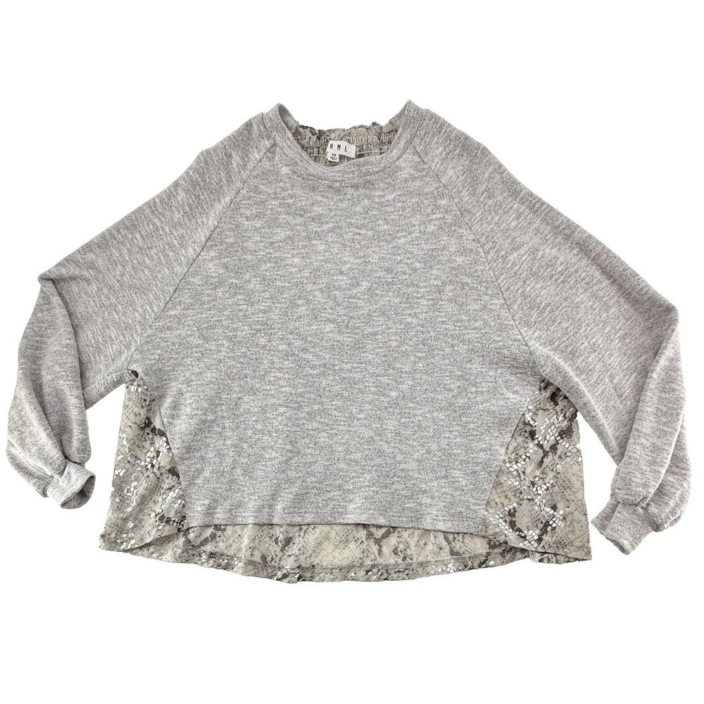 HML Womens Cropped Sweatshirt Snake Print Contrast Top XS